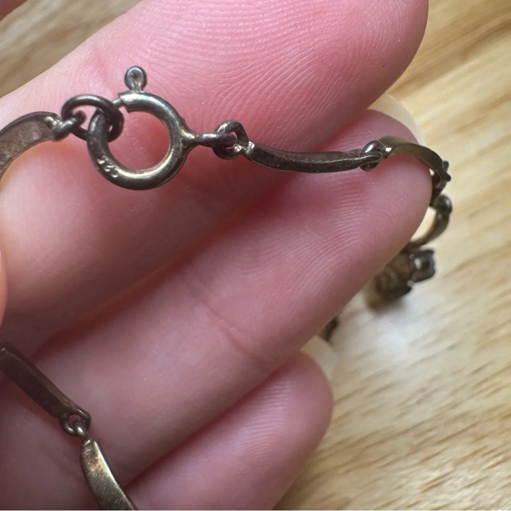 VTG Sterling Silver Womens Butterfly Bracelet Multicolor Whimsigoth Cottagecore
